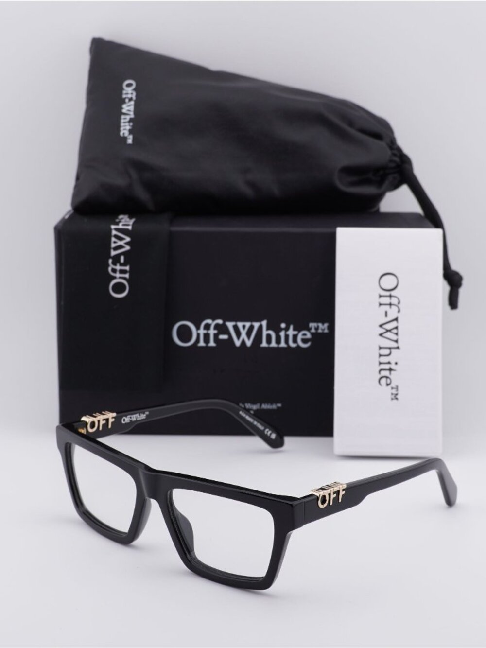 Off-White OERJ07B STYLE 7B 1000 Rectangle Eyeglasses 53mm - Black